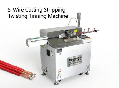 Fully Auto 5-Wire Cutting Stripping Twisting Tinning Machine - Automatic Wire Crimping Machine