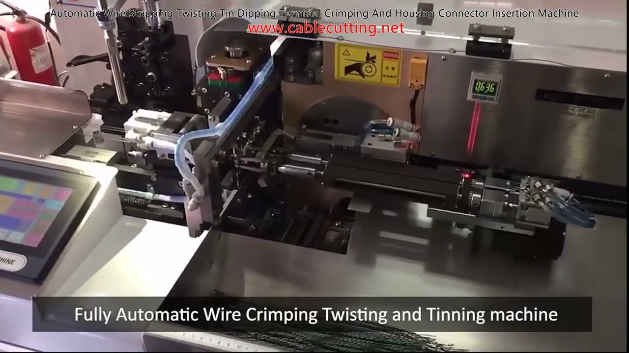 Automatic Wire Stripping, Twisting, Tin Dipping, Terminal Crimping and Housing Connector Insertion Machine