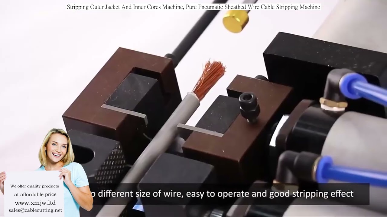 Pneumatic Sheathed Wire Cable Stripping Machine for Outer Jacket and Inner Cores