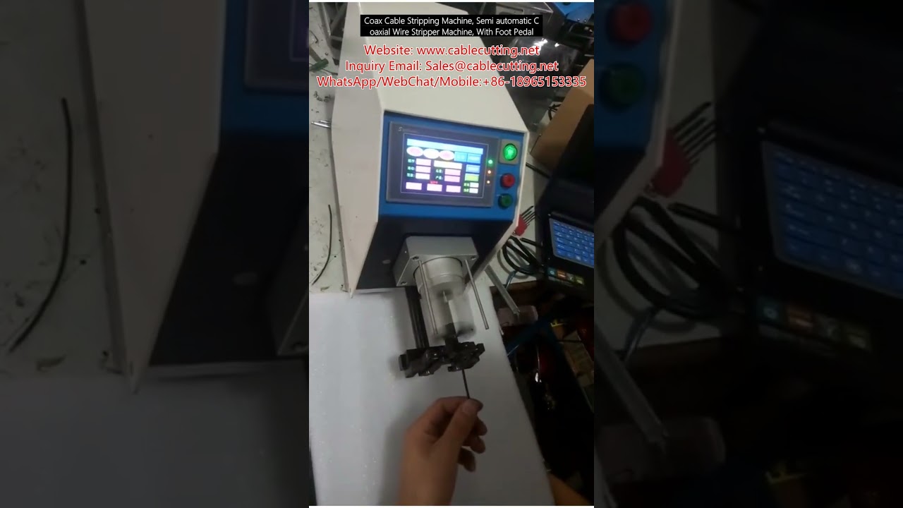 Coax Cable Stripping Machine, Semi automatic Coaxial Wire Stripper Machine, With Foot Pedal